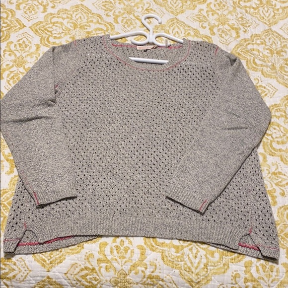 💥💥 SOLD 💥💥 Rebecca Taylor grey mix cotton linen sweater sz Lg - Picture 9 of 10